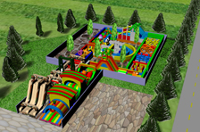 One kids and adults OEM inflatable obstacle course in customer's limitative area finished