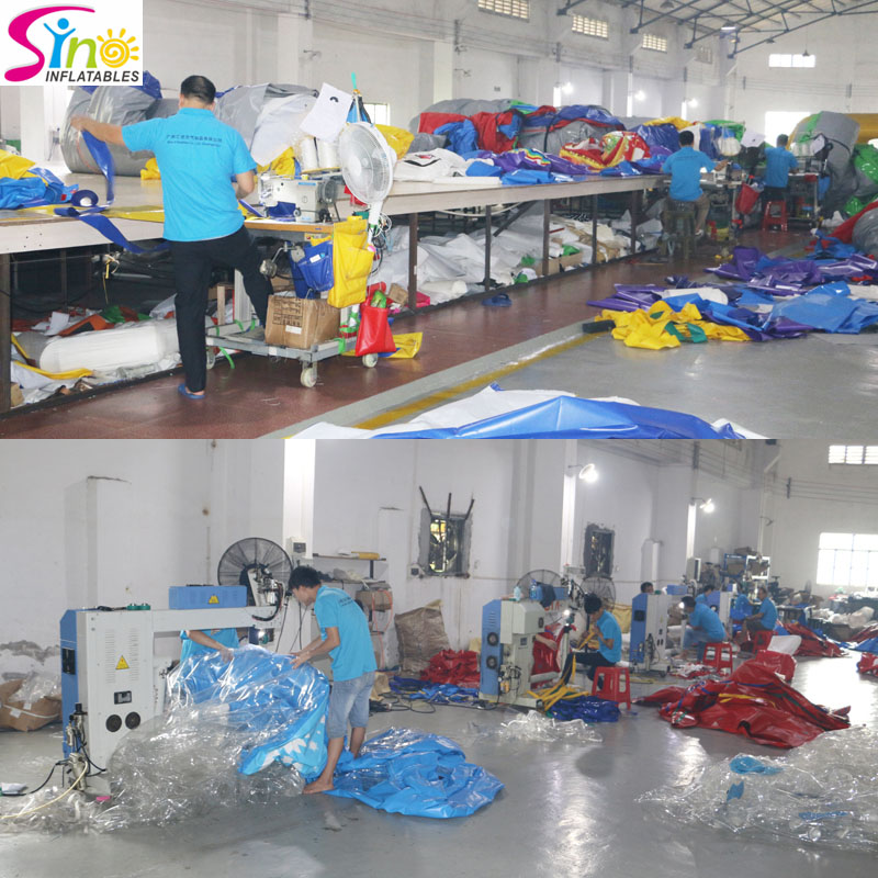 Sino Inflatables Factory stitching N heat welding corner