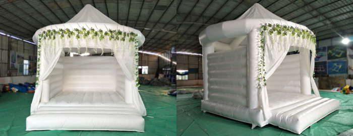 white blow up castle