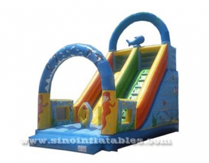 blue ocean world inflatable slide