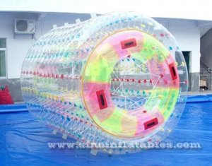 transparent double layers inflatable water roller ball