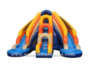 Kids rainbow twist inflatable water slide