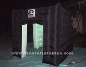 black cube colorful LED inflatable photo booth