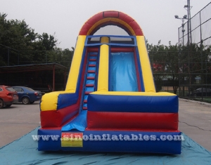 dark blue single lane inflatable slide