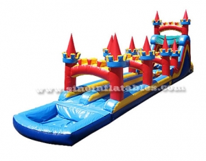 castle theme kids inflatable slide N slip