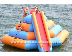 Double lane slide inflatable water tower sport game