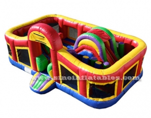 Toddler kids rainbow paradise inflatable obstacle course