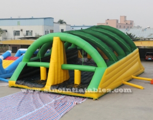 giant adults inflatable obstacle course with slide