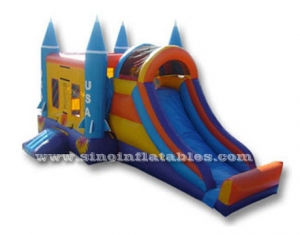 kids inflatable patriotic bounce house with slide