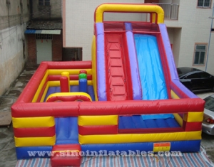 kids inflatable combo slide with obstacle