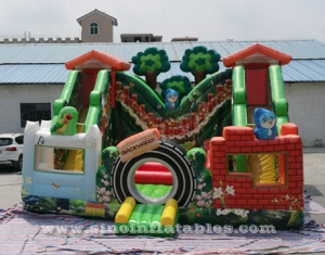 big jungle world kids inflatable playground with slides