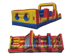 long commercial kids inflatable obstacle course