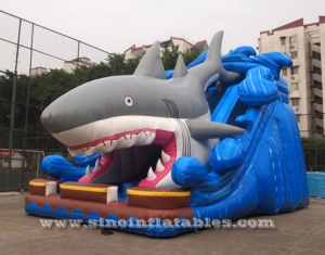 8 meters high giant inflatable shark slide