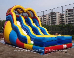 wavy double lane kids inflatable slide