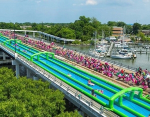 kids N adults big inflatable slide the city