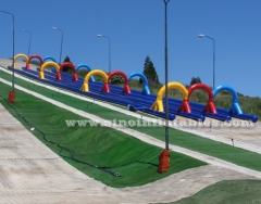 Outdoor kids N adults arch inflatable slip N slide track