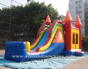 kids inflatable combo bouncy castle with slide