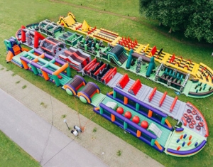 190 meters long big adults inflatable obstacle course