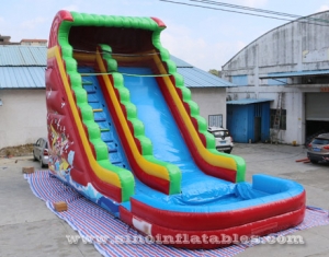 adults Inflatable pirate Water Slide With big pool