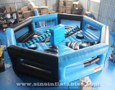 8 mts Dia. duck N jump inflatable meltdown game with crazy rotating