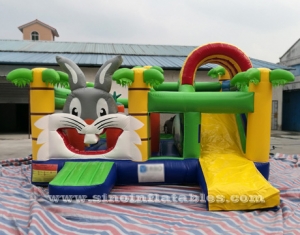 rabbit park kids inflatable bouncy castle with slide