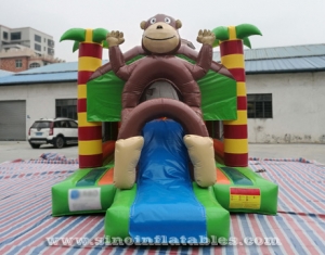 kids jungle monkey inflatable combo bouncy castle