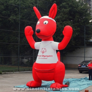 Custom shape red inflatable advertising mascot Joey