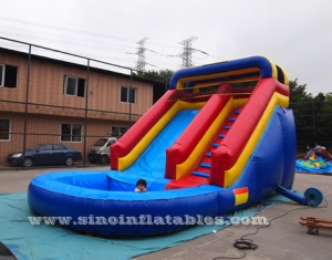 Backyard kids inflatable water slide with pool