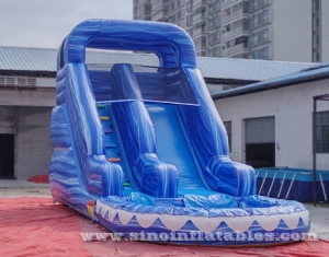 high ocean wave kids inflatable water slide with pool